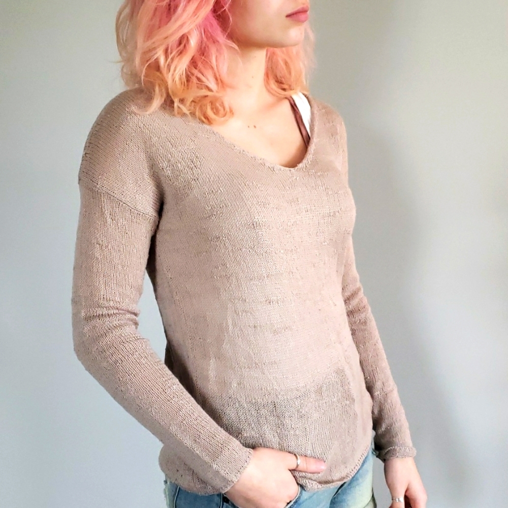 Neutral beige see through top